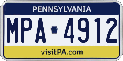 PA license plate MPA4912