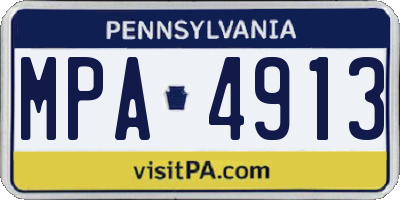 PA license plate MPA4913