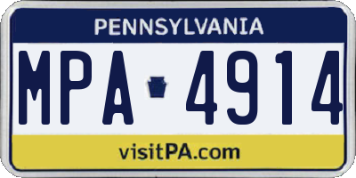 PA license plate MPA4914