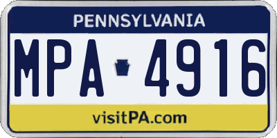 PA license plate MPA4916