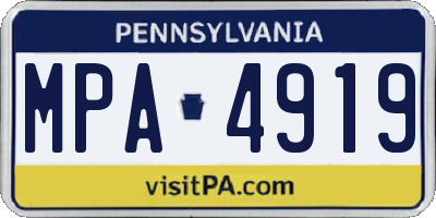 PA license plate MPA4919