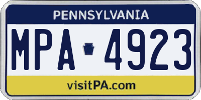 PA license plate MPA4923
