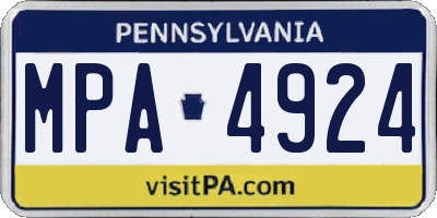 PA license plate MPA4924