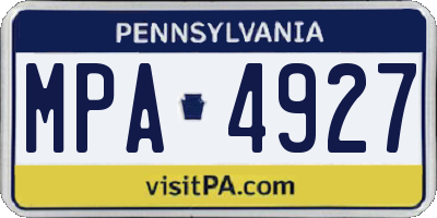 PA license plate MPA4927