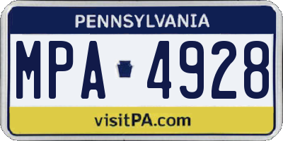 PA license plate MPA4928