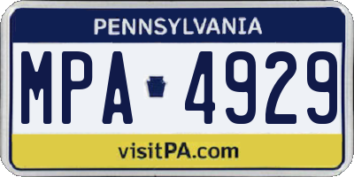 PA license plate MPA4929