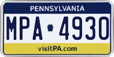 PA license plate MPA4930