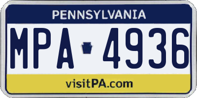 PA license plate MPA4936