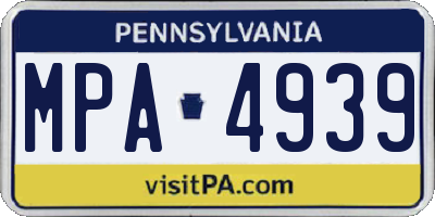 PA license plate MPA4939
