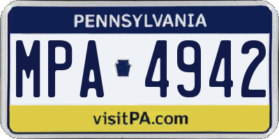PA license plate MPA4942