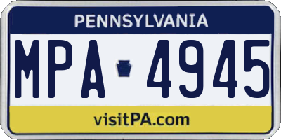PA license plate MPA4945