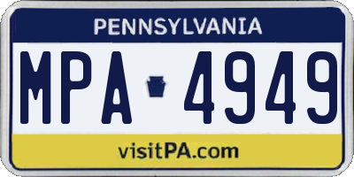 PA license plate MPA4949