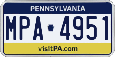 PA license plate MPA4951