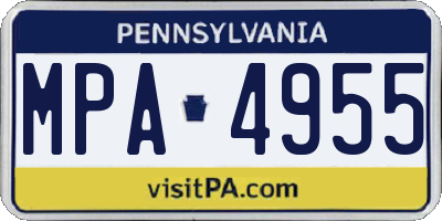 PA license plate MPA4955