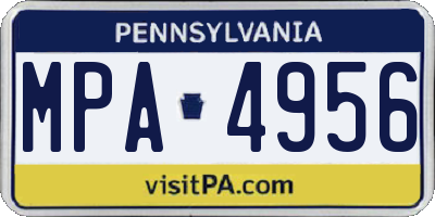 PA license plate MPA4956