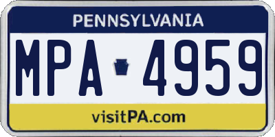 PA license plate MPA4959
