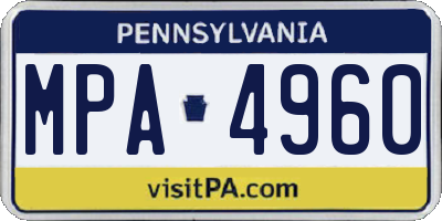 PA license plate MPA4960