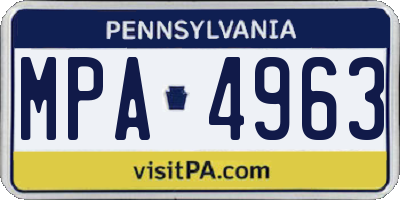 PA license plate MPA4963