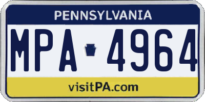 PA license plate MPA4964