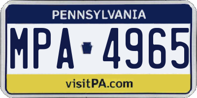 PA license plate MPA4965