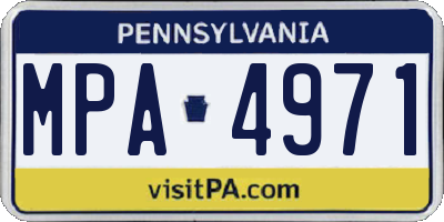 PA license plate MPA4971