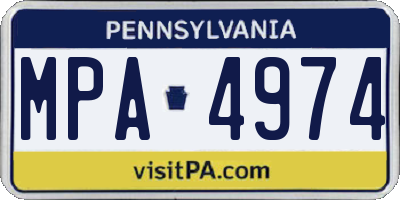 PA license plate MPA4974