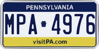 PA license plate MPA4976