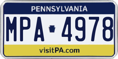PA license plate MPA4978