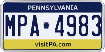 PA license plate MPA4983