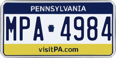 PA license plate MPA4984