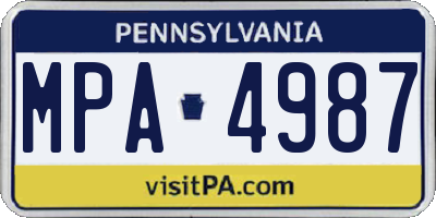 PA license plate MPA4987