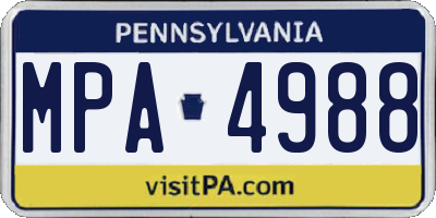 PA license plate MPA4988