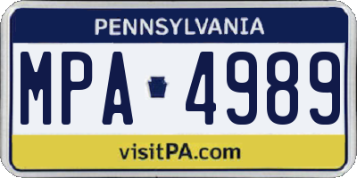 PA license plate MPA4989