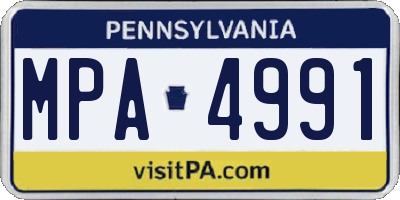 PA license plate MPA4991