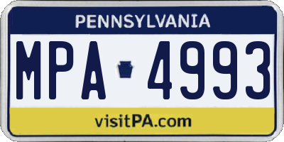 PA license plate MPA4993