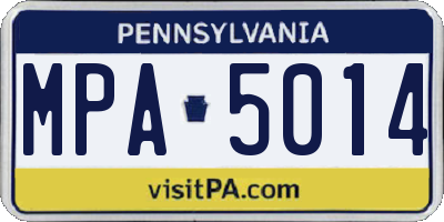 PA license plate MPA5014