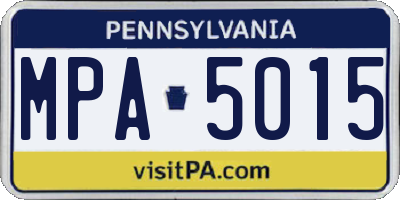 PA license plate MPA5015