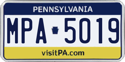 PA license plate MPA5019