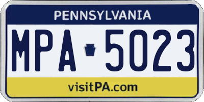 PA license plate MPA5023