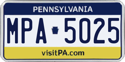 PA license plate MPA5025