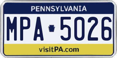 PA license plate MPA5026