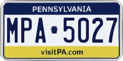 PA license plate MPA5027
