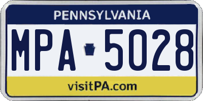 PA license plate MPA5028