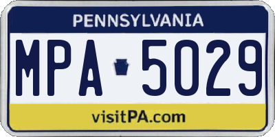 PA license plate MPA5029