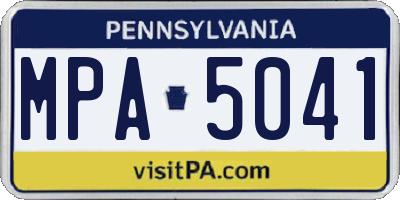 PA license plate MPA5041