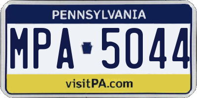 PA license plate MPA5044