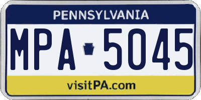 PA license plate MPA5045