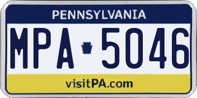 PA license plate MPA5046