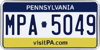 PA license plate MPA5049