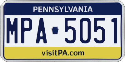 PA license plate MPA5051